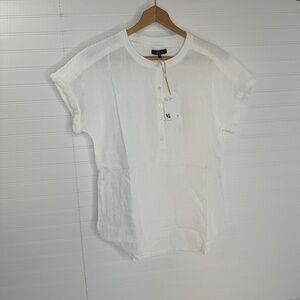 NEW Quince 100% Organic Cotton Gauze Roll Sleeve Shirt Small
